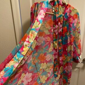 Sheer floral “robe”